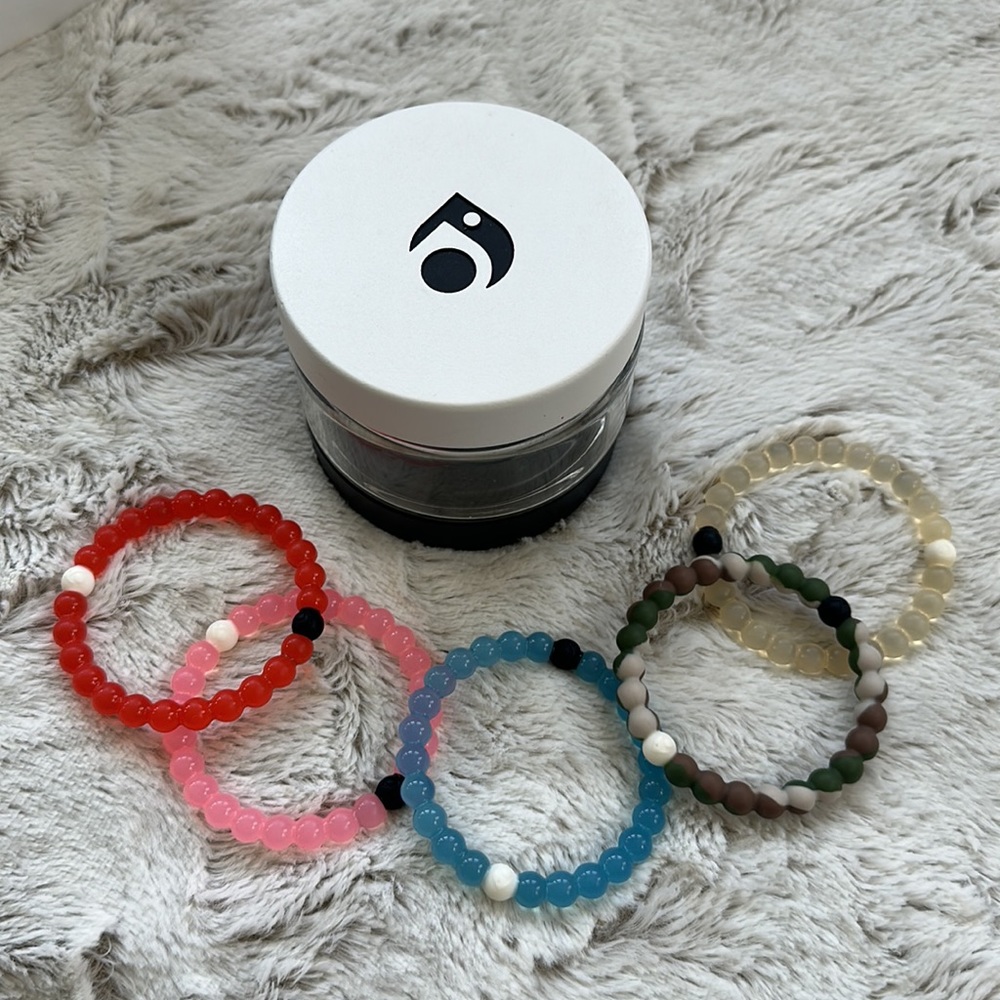 Original 2015 limited edition Lokai 5 bracelet glass jar set in packaging M